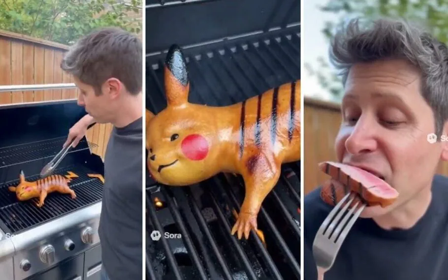 An AI-generated Sam Altman features in a bizarre video made using Sora, the OpenAI founder’s new app Credit: Sora